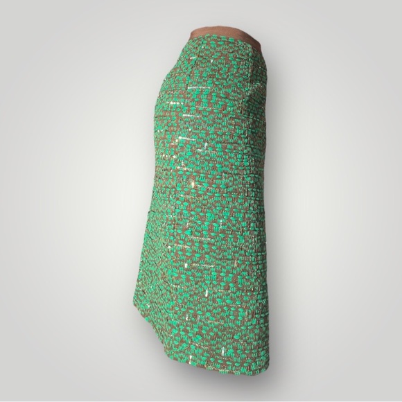 Oscar de la Renta Silk & Sequins Green Midi Skirt 🎄 - Picture 4 of 7
